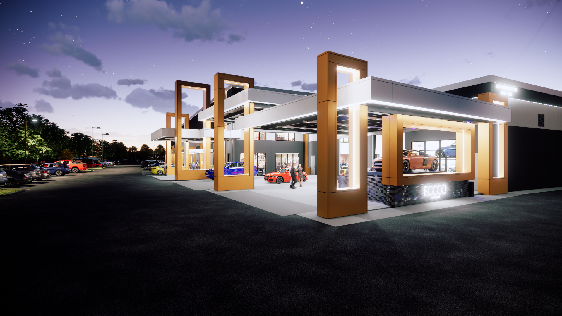 Image of the entrance and canopy of the ECCCO facility